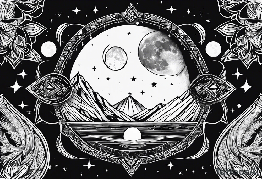 sacred moon tattoo idea
