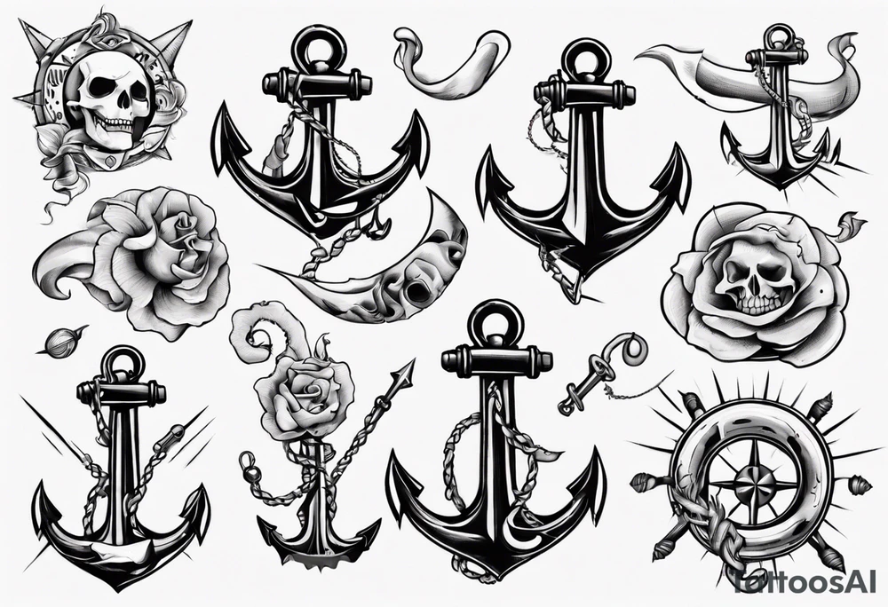 Rocna band Sea anchor classic tattoo idea