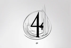 number 4 in a card tattoo idea