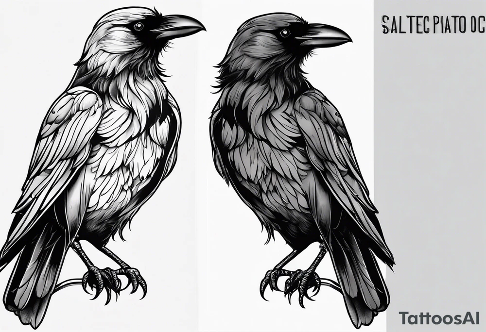 simple crow tattoo line artwork tattoo idea