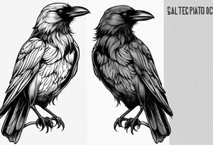 simple crow tattoo line artwork tattoo idea