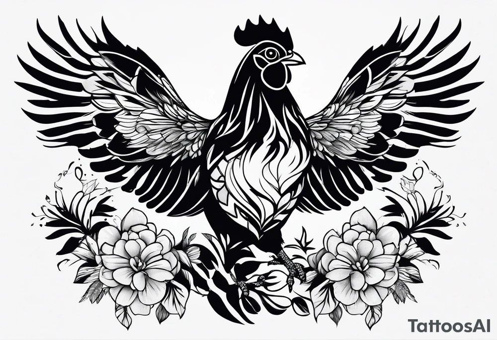 Chicken, bear, bug together as family tattoo idea