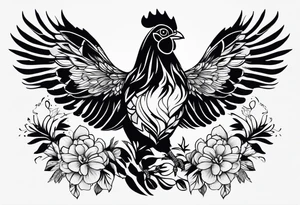 Chicken, bear, bug together as family tattoo idea