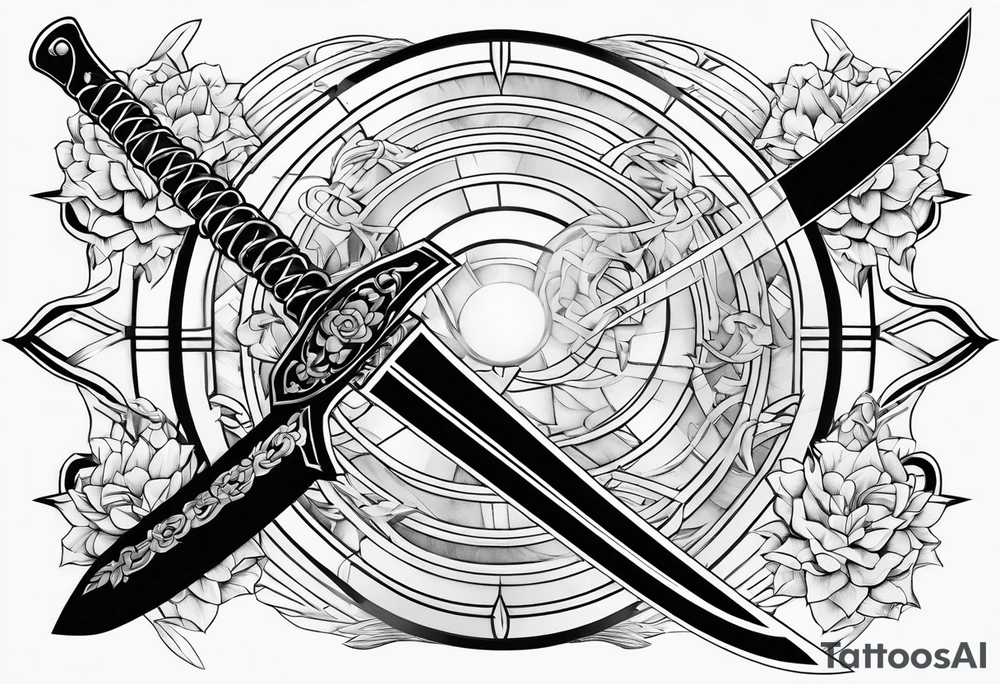 broken samurai
 sword tattoo idea