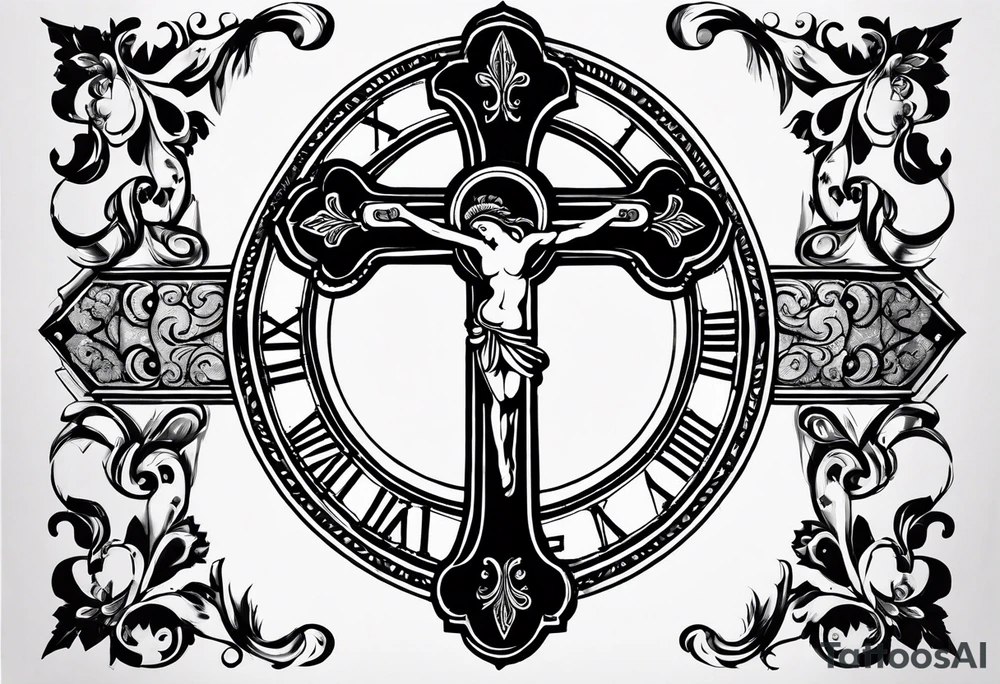 Cross with Roman numeral Jan 18 2023 tattoo idea