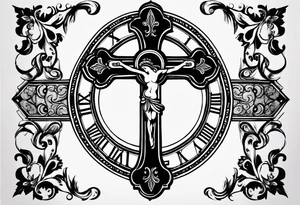Cross with Roman numeral Jan 18 2023 tattoo idea