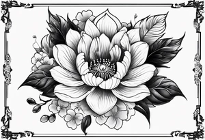 japanese floral tattoo with september 1st birthday tattoo idea