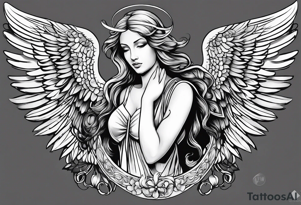 Sexy guardian angel tattoo idea