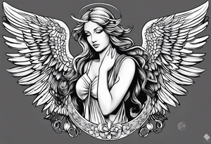 Sexy guardian angel tattoo idea