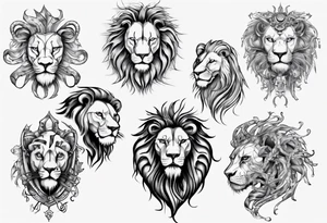 Lion, august, leader, zodiac tattoo idea