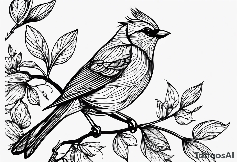 Single line bird tattoo idea