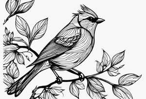 Single line bird tattoo idea