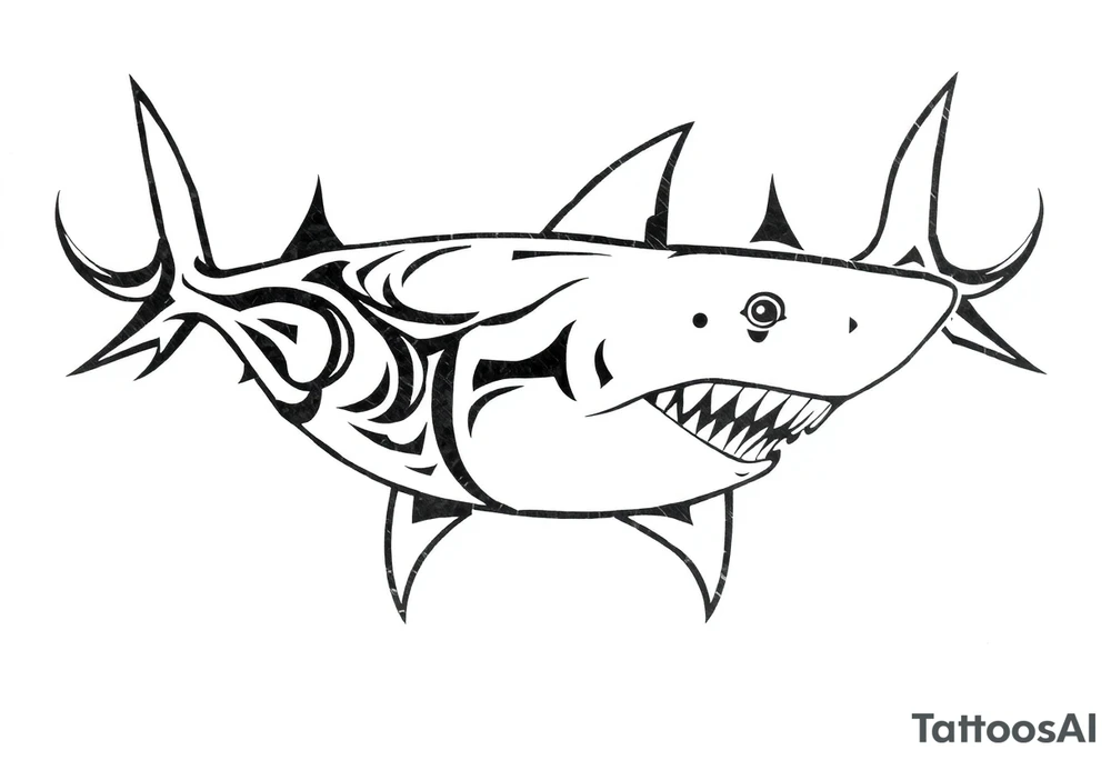 school of sharks from an above view tattoo idea