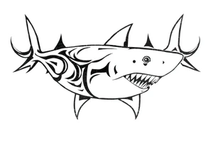 school of sharks from an above view tattoo idea