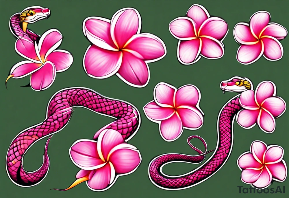 pink plumeria
snake tattoo idea