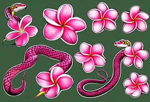 pink plumeria
snake tattoo idea