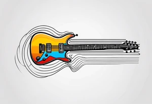 electric guitar made out of waveforms tattoo idea