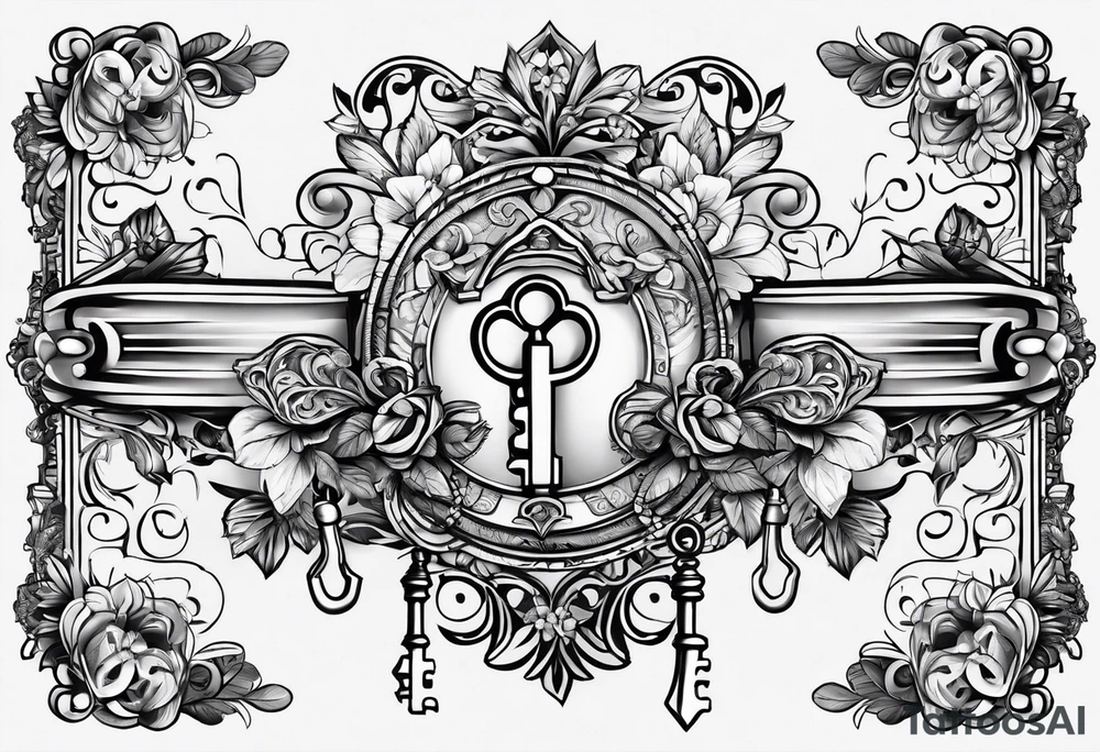 A vintage key tattoo idea