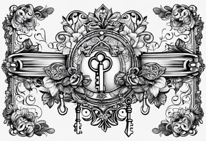 A vintage key tattoo idea