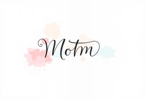 A mother and child’s initials intertwined in a flowing script, with soft pastel watercolor splashes in the background tattoo idea