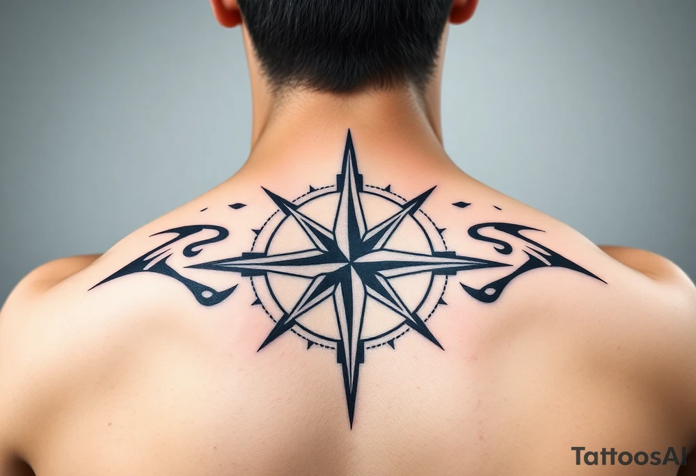 Compass rose tattoo idea