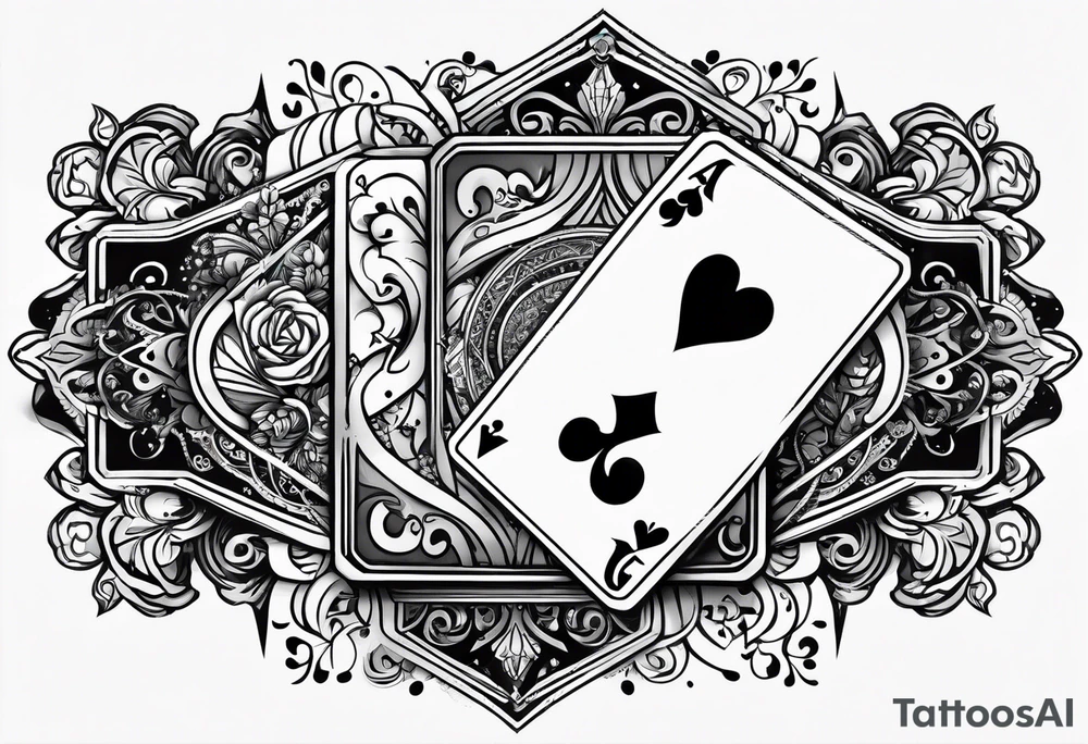 deck of card sprung in the air, you see the word magic as they fall from hand to hand tattoo idea deck of card sprung in the air, you see the word magic as they fall from hand to hand tattoo idea