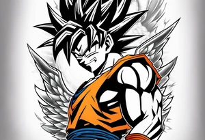 Tattoo on arm with goku with wings tattoo idea