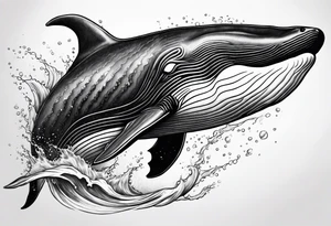 Backwards Breaching North Pacific humpback whale tattoo idea