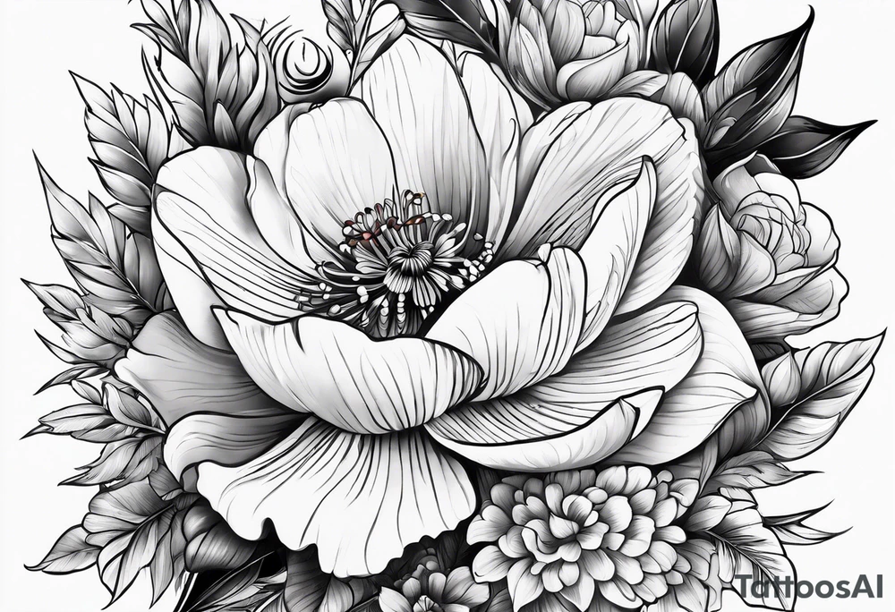 blumenranke tattoo idea