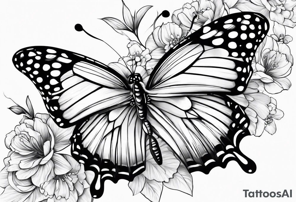 Butterfly with electronic tattoo idea