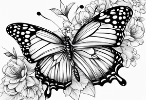 Butterfly with electronic tattoo idea