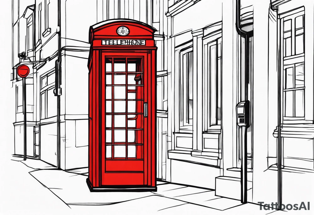 Red telephone booth tattoo idea