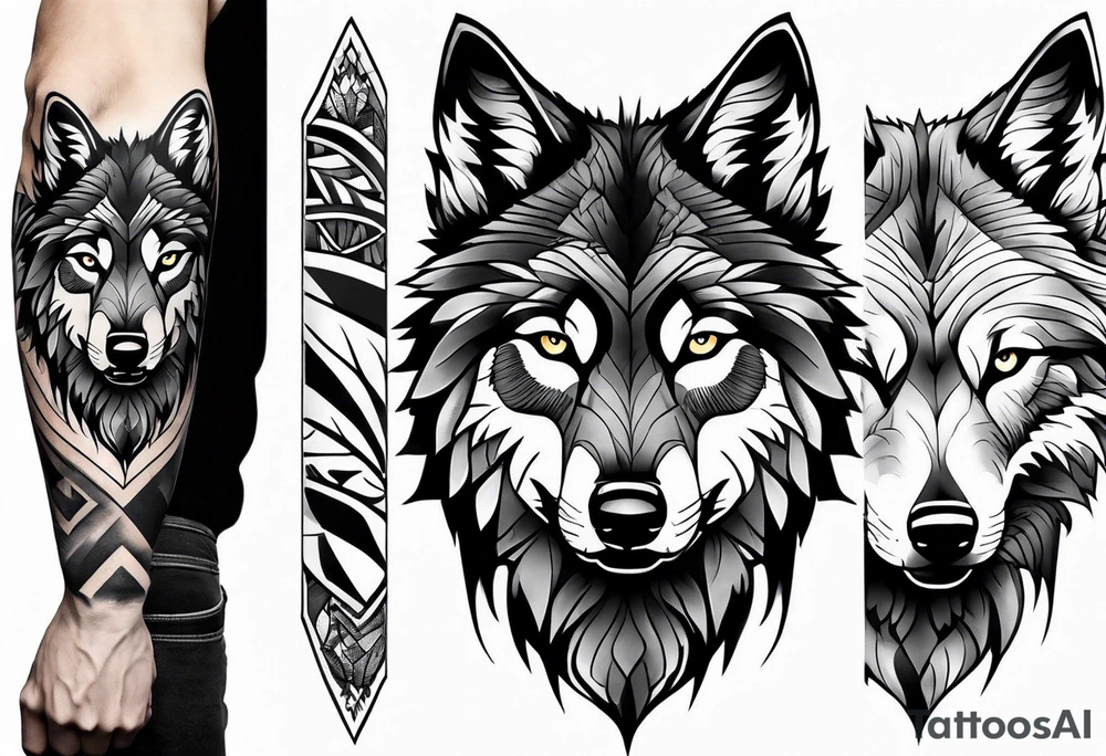Wolf forearm tattoo idea