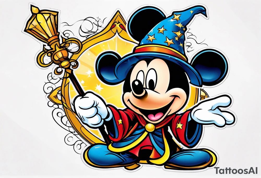 wizard mickey mouse tattoo idea