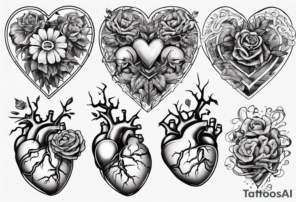 Heart and brain tattoo idea