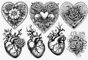 Heart and brain tattoo idea