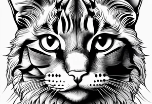small Cat face, front on tattoo idea