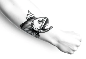 Fish swallowing tattoo idea