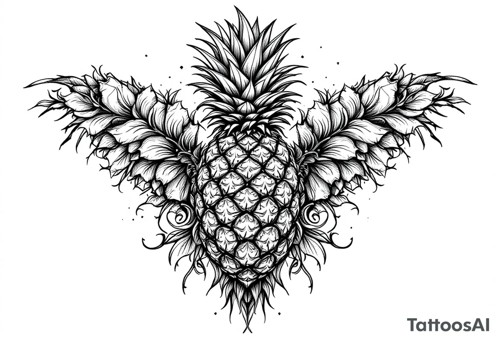 Crown pineapple vagina tattoo idea