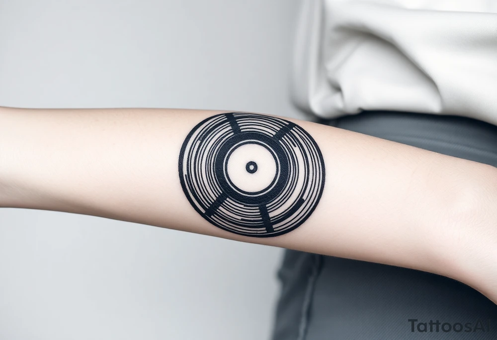 vinyl record tattoo idea