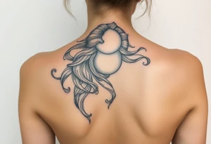 A hyper-realistic depiction of a divine figure like Aphrodite or a moon goddess. smaller and sick tattoo idea