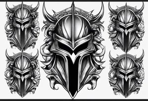 Leg sleeve of Spartan Greaves tattoo idea
