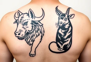 dog in japanese style. ox in Japanese style. Goat in Japanese style. Rat in Japanese style. tattoo idea
