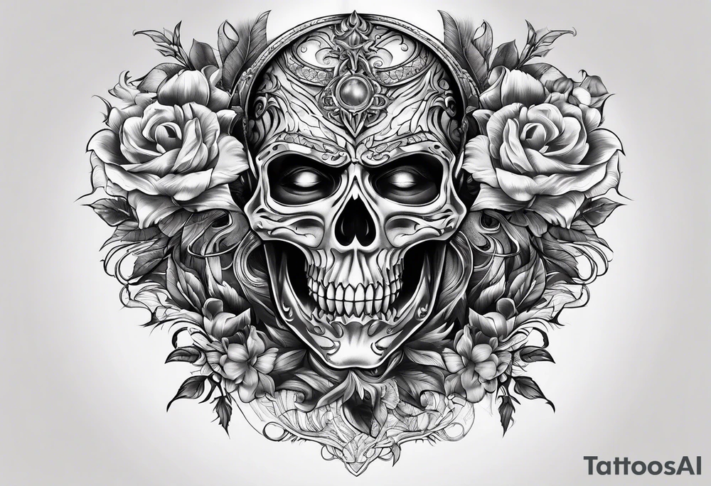 scary nemesis without flowers tattoo idea