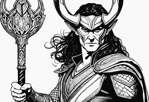 Loki with his scepter but not the marvel version tattoo idea