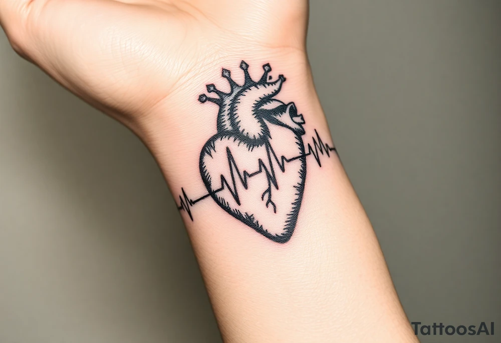 heartbeat rhythm with Nanny Mary and Heartbeat rhythm tattoo idea