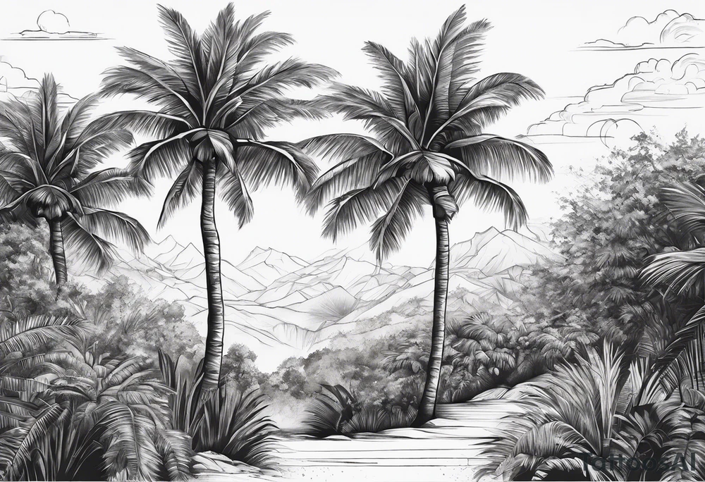 Palm trees, $ tattoo idea