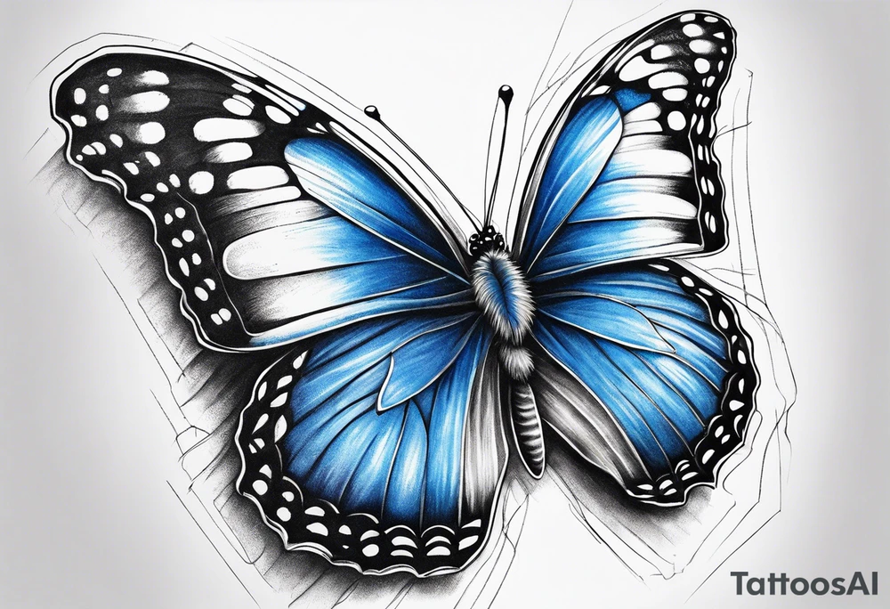 Blue butterfly tattoo idea