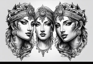 Statue kopf gerissen tattoo idea