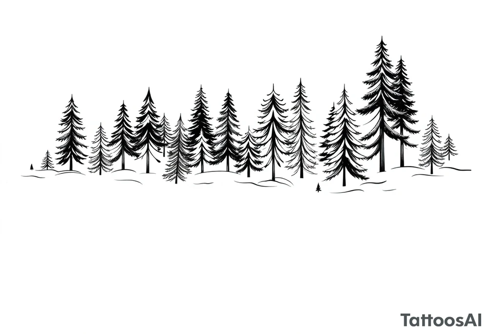 Coniferous forest tattoo sleeve black and gray tattoo idea Coniferous forest tattoo sleeve black and gray tattoo idea